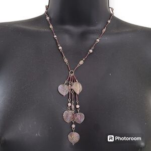 Pink Hearts Necklace Claw closure 19"